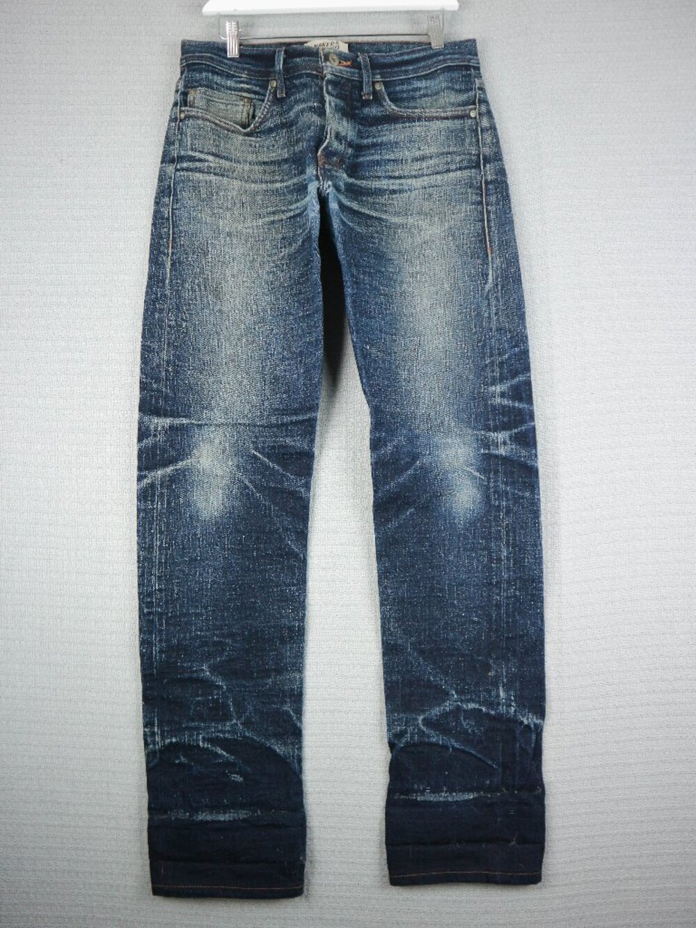 Naked & Famous Okayama Spirit 2 Weird Guy Selvedge Faded Whisker Denim Jeans 34W - Picture 3 of 16